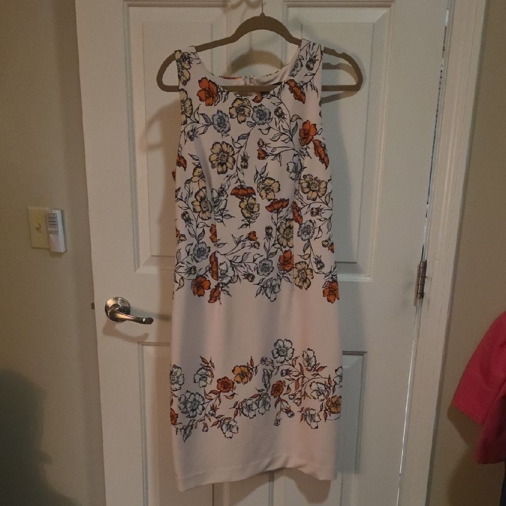 Ivanka Trump Cream Floral Midi Dress